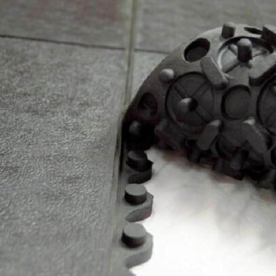 Gym Mat Rubber Interlocking Floor Tiles - Heavy Duty - 14mm x 900mm x 900mm (1 Mat) - Black