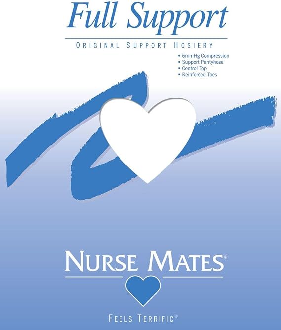 Nurse Mates Full Support Pantyhose | 6 mmHg Graduated Compression | Reduces Swelling | Soft & Breathable | 1 Pair | White | Size D