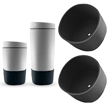 2pcs Silicone Boot for Owala SmoothSip Slider 12oz 20oz, Anti-Slip Protective Sleeve for Owala Coffee Tumbler Travel Mug Cover Base Accessories, BPA-Free(Black)