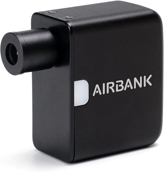 AIRBANK Mini Bike Pump Electric, 100PSI, Rechargeable | Portable Electric Bicycle Pump for Schrader & Presta Valve, Metal Case, Weight 95g, Tiny Air Pump Bicycle Inflator
