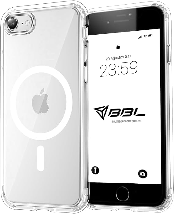 Babilden iPhone 7 Plus / 8 Plus İçin Kılıf Kamera Korumalı Magsafe İle Uyumlu Kablosuz Şarj Özellikli Şeffaf Telefon Kılıfı