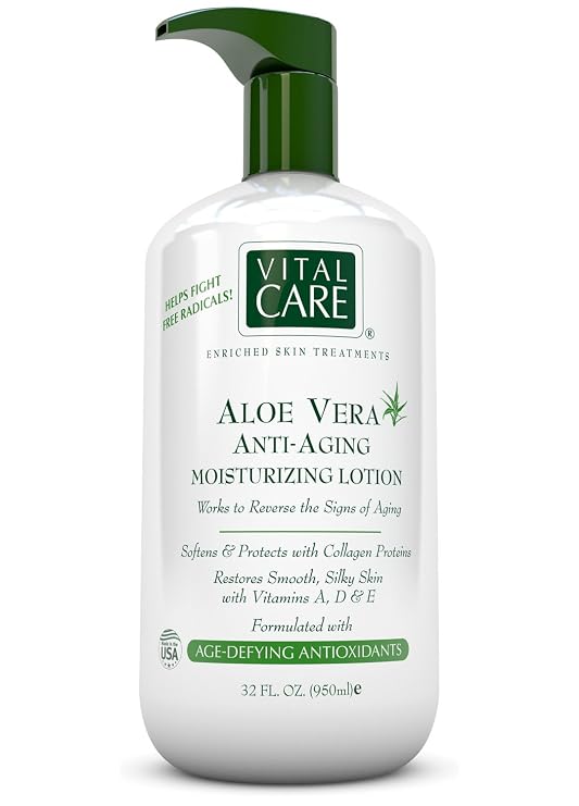 Vital Care Aloe Vera Anti-Aging Lotion, (32 Fl. Oz), Body Moisturizer with Age Defying Antioxidants for Complete Skin Treatments