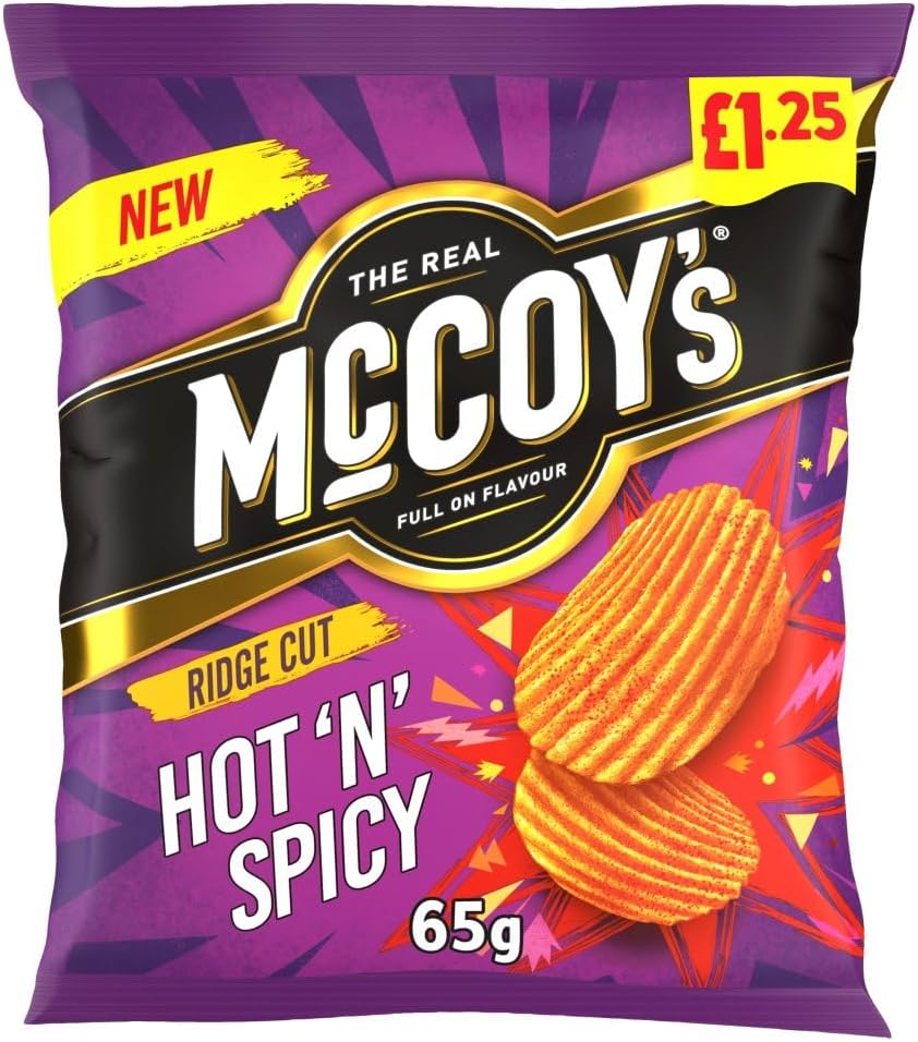 McCoy's Ridge Cut Hot 'N' Spicy Sharing Crisps 20 x 65g PMP Packs