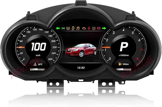 12.3 Digital Gauge Cluster for Chevy Chevrolet Cruze Lacetti 2009-2014 | LCD Cockpit Instrument Screen Automotive Speedometer Monitor Upgrade Automotive Replacement Panel Gauges Display
