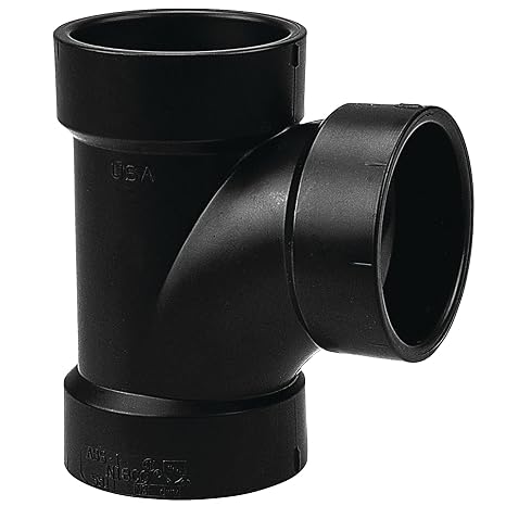 NIBCO Fig No C5811, 2 in. x 1-1/2 in. ABS DWV Sanitary Tee Hub x Hub, Solvent Weld