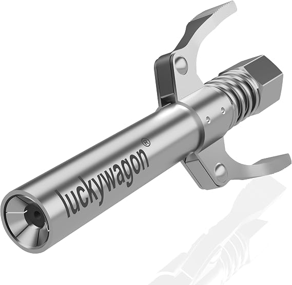 Extra-Long Grease Gun Coupler, Tight Spaces, 10,000 PSI, 1-Pack