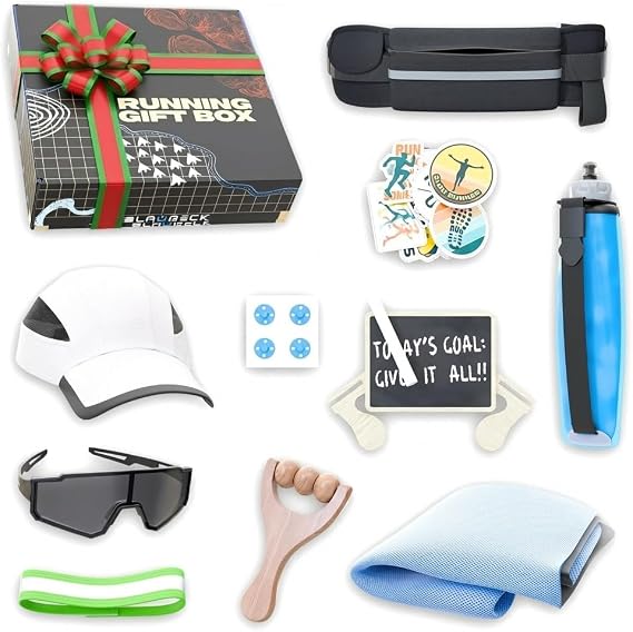 Running Gifts for Men and Women, Runner Gift Box with 10 Marathon Items