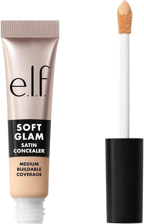 e.l.f. Soft Glam Satin Concealer, Medium Coverage for Blemishes & Under-Eye, Crease-Resistant, Long-Lasting, Vegan & Cruelty-Free, 14 Fair Cool