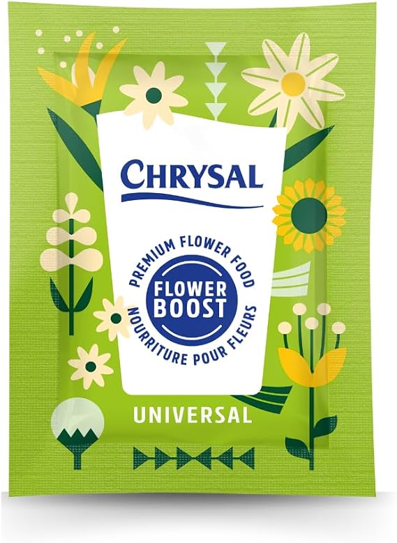Chrysal Flower Boost Clear Flower Food Packets for Flower Arrangements & Bouquets Floral Supplies for Fresh Flowers Fresh Flower Arrangements Supplies (5g - 100 Ct)