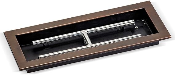 18" x 6" Oil Rubbed Bronze Rectangular Drop-in Fire Pit Pan