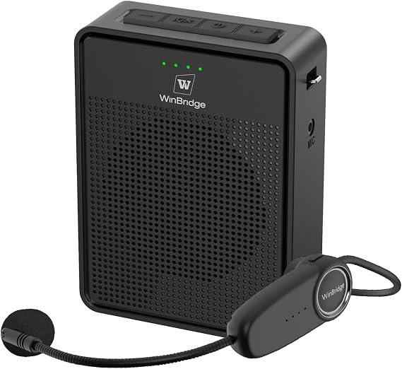 Voice Amplifier Wireless Microphone Headset B002, Original Sound Portable | Microphone and Speaker Set, 15W Megaphone Speaker with Bluetooth Mic, Personal PA System for Teachers Classroom Tour Guide