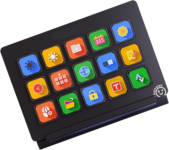Ai Keyboard Stream Controller with Shortcut 15 Keys with Multiple Apps for Platform Live Streaming Game Content Controller