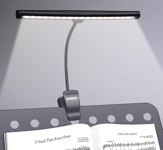 Clip On Music Stand Light,18LED Rechargeable Piano Light, Orchestra Light 3 Colors & 2 Levels Brightness Settings,Perfect for Piano, Keyboard,Orchestra,DJ,Craft and Reading