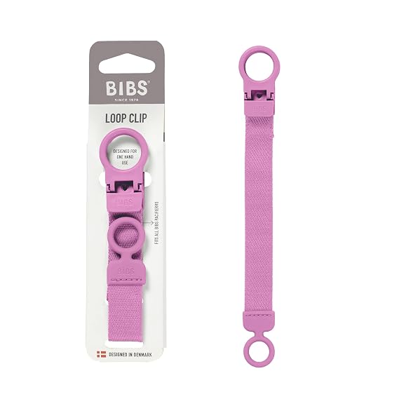 BIBS Pacifier Clip Loop, Fits All BIBS Pacifiers, Bubblegum