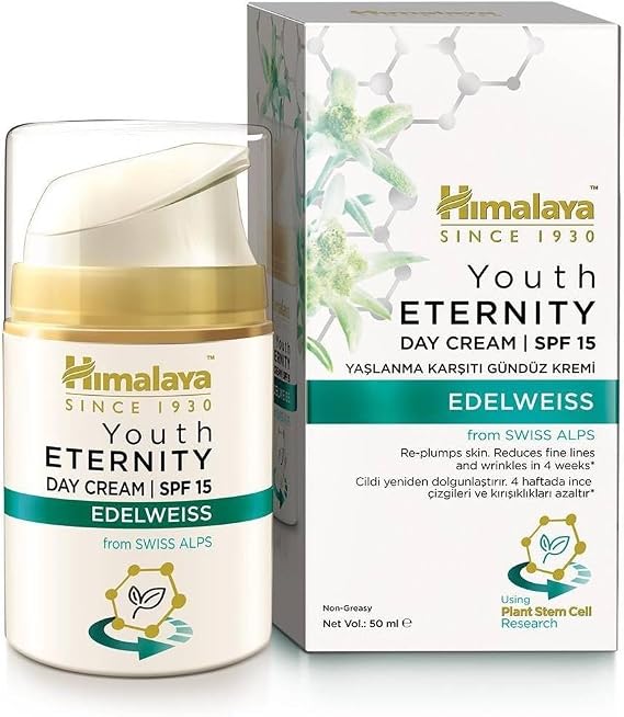 Himalaya Since 1930 Youth Eternity Yaşlanma Karşıtı Gündüz Kremi 50 ml, Nemlendirici, Dolgunlaştıcı, SPF 15, Yağsız