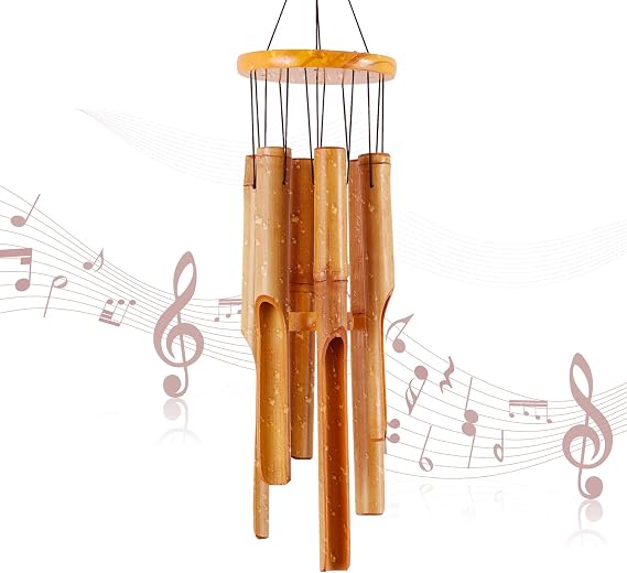 32" Bamboo Wind Chimes Memorial Gifts for mom Handcrafted Wooden Wind Chimes with Melody Deep Tone for Ourdoor & Indoor,Garden, Yark,Patio and Home Deco