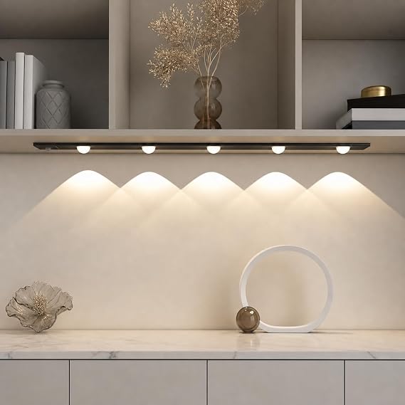 Neo Vista Hareket Sensörlü Slim Led Kabin Armatürü Dekoratif Dim Edilebilir Usb Şarjlı Aydınlatma (Siyah, 60 CM) [Enerji Sınıfı A]