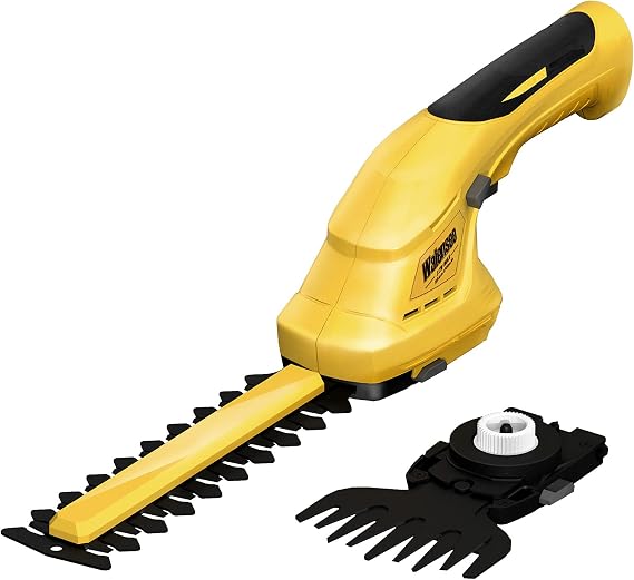 Walensee Cordless Grass Shear & Hedge Trimmer 7.2V Electric Shrubbery Trimmer 2 in 1 Handheld Hedge Cutter/Grass Trimmer/Hedge Clipper Rechargeable Battery and Fast Charger Included for Garden, Lawn