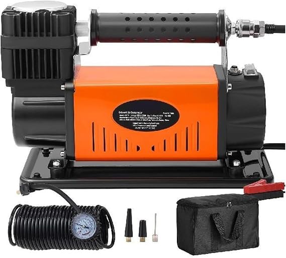 12V Air Compressor Heavy Duty 150PSI Car Offroad Portable Truck Tire Inflator Pump For Vehicle SUV Effortless Fast Inflation