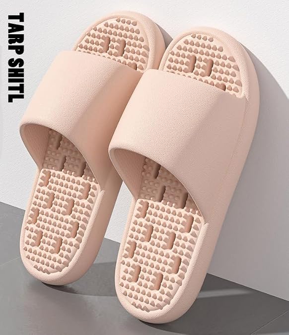 Quick Drying Bathroom Slippers for Women and Men, Lightweight EVA Non-Slip Shower Slides (Pink EU38/39)