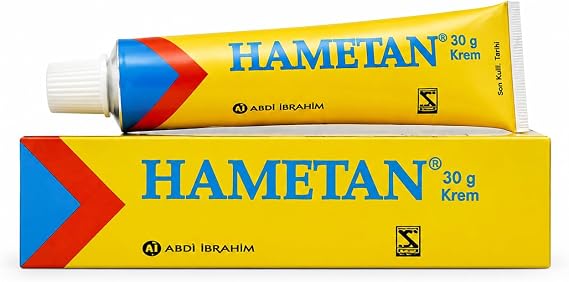 Hametan Cream 30g with Hamamelis Virginiana (Witch Hazel) 5.35% for Gentle Skin Care and Moisture Support, Yellow