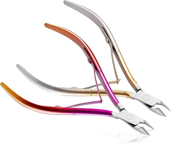 Cuticle Nipper Nail Clipper Remover Tool Kit Yellow+Rose-2 Pack