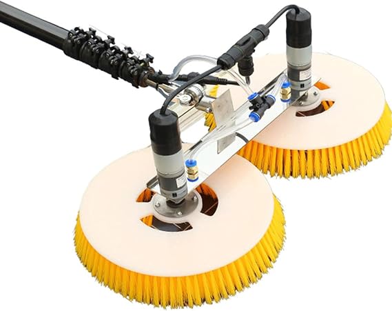 Photovoltaic Panel Cleaning Machine,Double Head Solar Panel Water Spray Cleaner Brush,Solar Panel Cleaning Rotating Brush Kit,for High-Rise Window Cleaning,4m