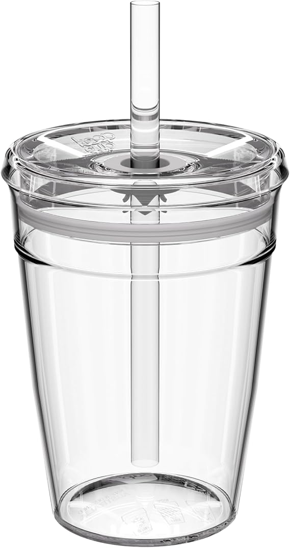 KeepCup Cold Cup - Clear Plastic, Reusable Ice Coffee Cup with Lid and Straw - Medium 12oz (340ml)