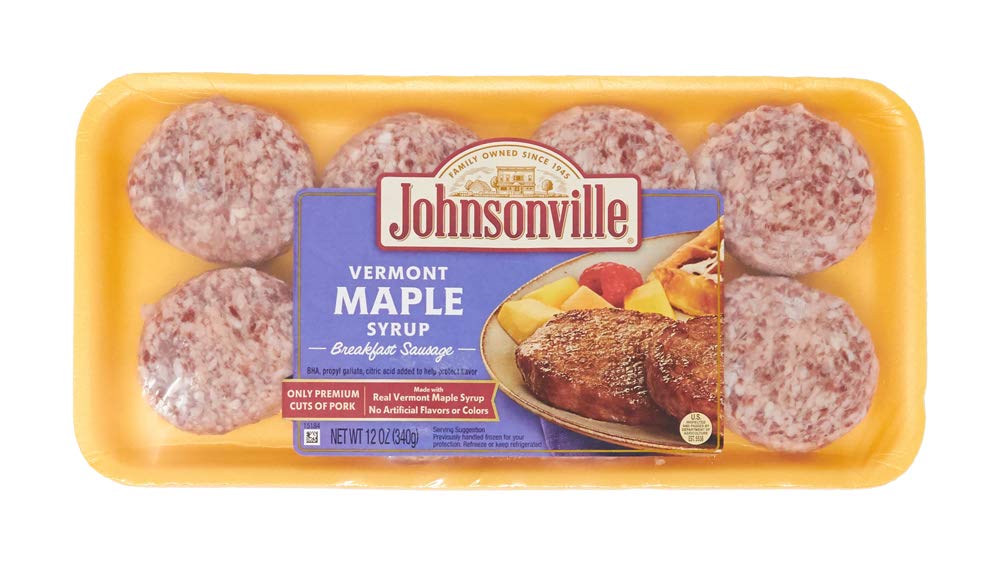 Johnsonville Vermont Maple Syrup Breakfast Sausage Patties, 8 Count, 12 oz