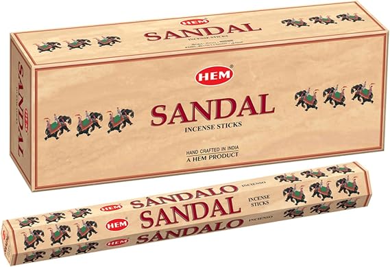 HEM Sandal Incense Sticks Pack of 6 (120 Sticks) 9 Inches Long Perfect for Meditation, Relaxation & Home Fragrance