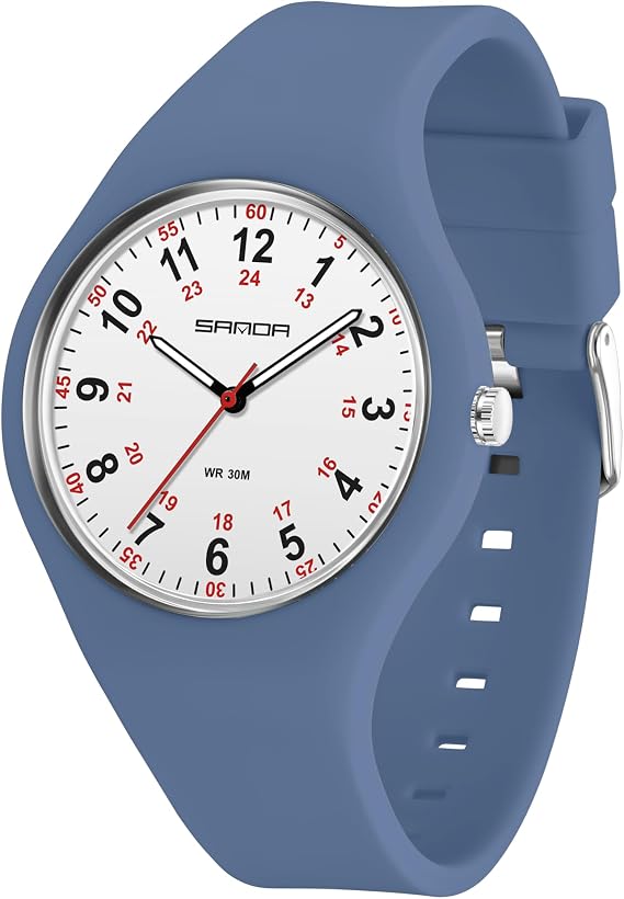 XCZAP Nurse's Watch Simple Temperament Electronic Watch Waterproof Luminous Silicone Electronic
