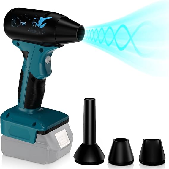 130000 RPM Brushless Air Blower for Makita 18V Battery, 4-Speed High-Speed Air Duster Max 190g Wind Force, Cordless Jet Fan for Jobsite, Car Detailing & Outdoor Cleaning