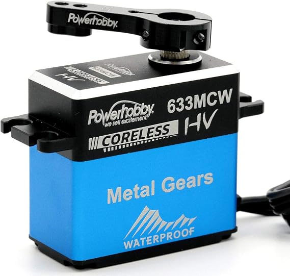 Powerhobby 633MCW High Voltage Waterproof Coreless Steel Gear Servo with Aluminum Case