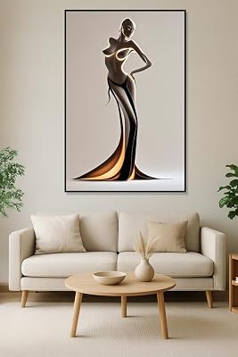 Radiant Grace: Minimalist Nude Modern Female Body Art Print