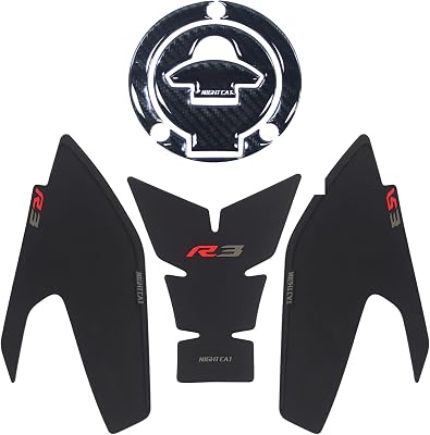 NIGHT CAT Compatible with R3,Fuel tank sticker fishbone sticker anti-skid sticker fuel tank protection sticker,Tank side traction padR3Gas Tank Cap