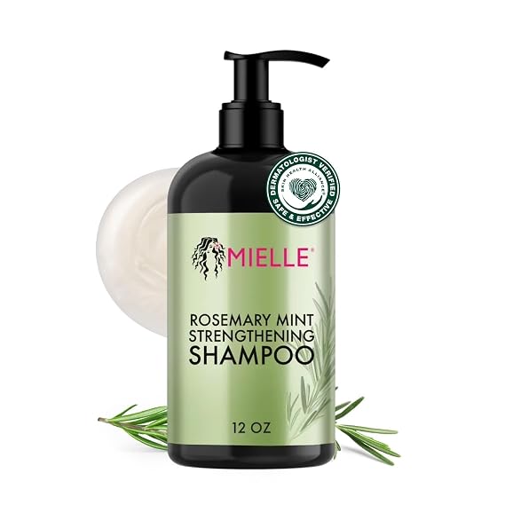 Mielle Organics Rosemary Mint Biotin Strengthening Shampoo, 12 oz | Moisturizing shampoo, with biotin & pure rosemary extract, gentle cleanse, damage care, healthier-looking hair
