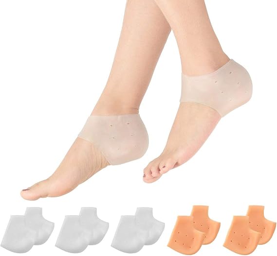 5Pairs Silicone Heel Protector Socks for Women Men Plantar Fasciitis Relief
