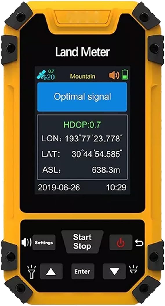 Handheld GPS, 2.4in Color Display Data Output Voice Prompts Land Surveying Equipment, GPS Land Survey Equipment | Land Area Meter for All Users