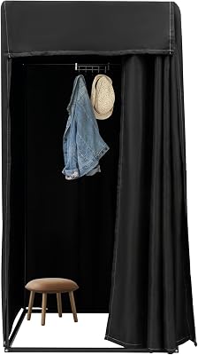 Large Fitting Room for 3-4 People, Portable Dressing Room with 90% Blackout Linen, Commercial Privacy Changing Booth for StoreStudio​