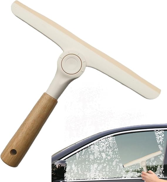 Shower Door Squeegee Professional All-Purpose Handheld Cleaning Tool | Shower Scraper Window Squeegee for Bathroom Door Mirror Window Countertop Tile Wall Car Windshield Indoor Outdoor