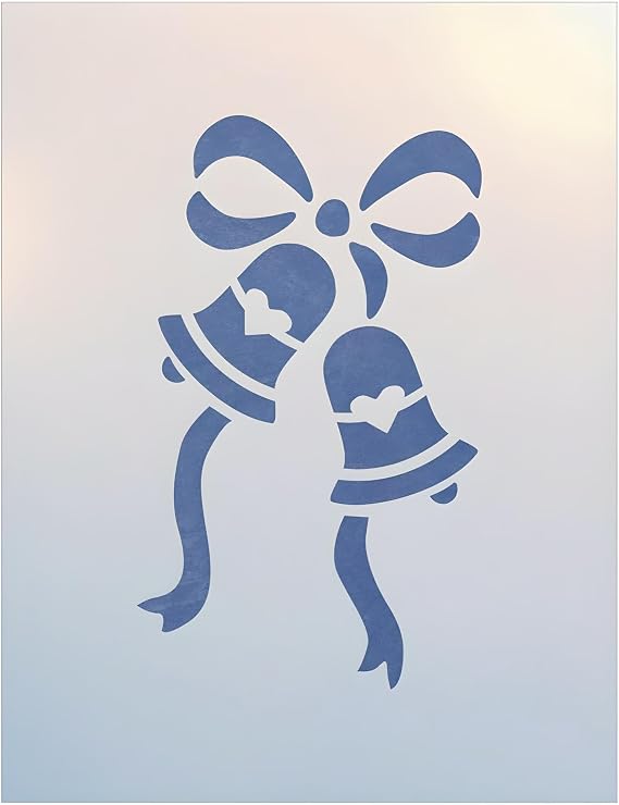 Wedding Bells Stencil - 3" x 4.5" Romance Love Valentine Heart Happy Valentine's Day Reusable Laser Cut Mylar Template Painting Home Decor Crafts - The Artful Stencil