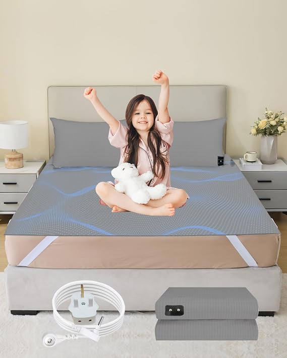 Grounding Sheet Earthing UK Conductive Bed Sheet Silver Fiber Mat 198x203cm Grey Organic Cotton Sleep Therapy Natural Wellness