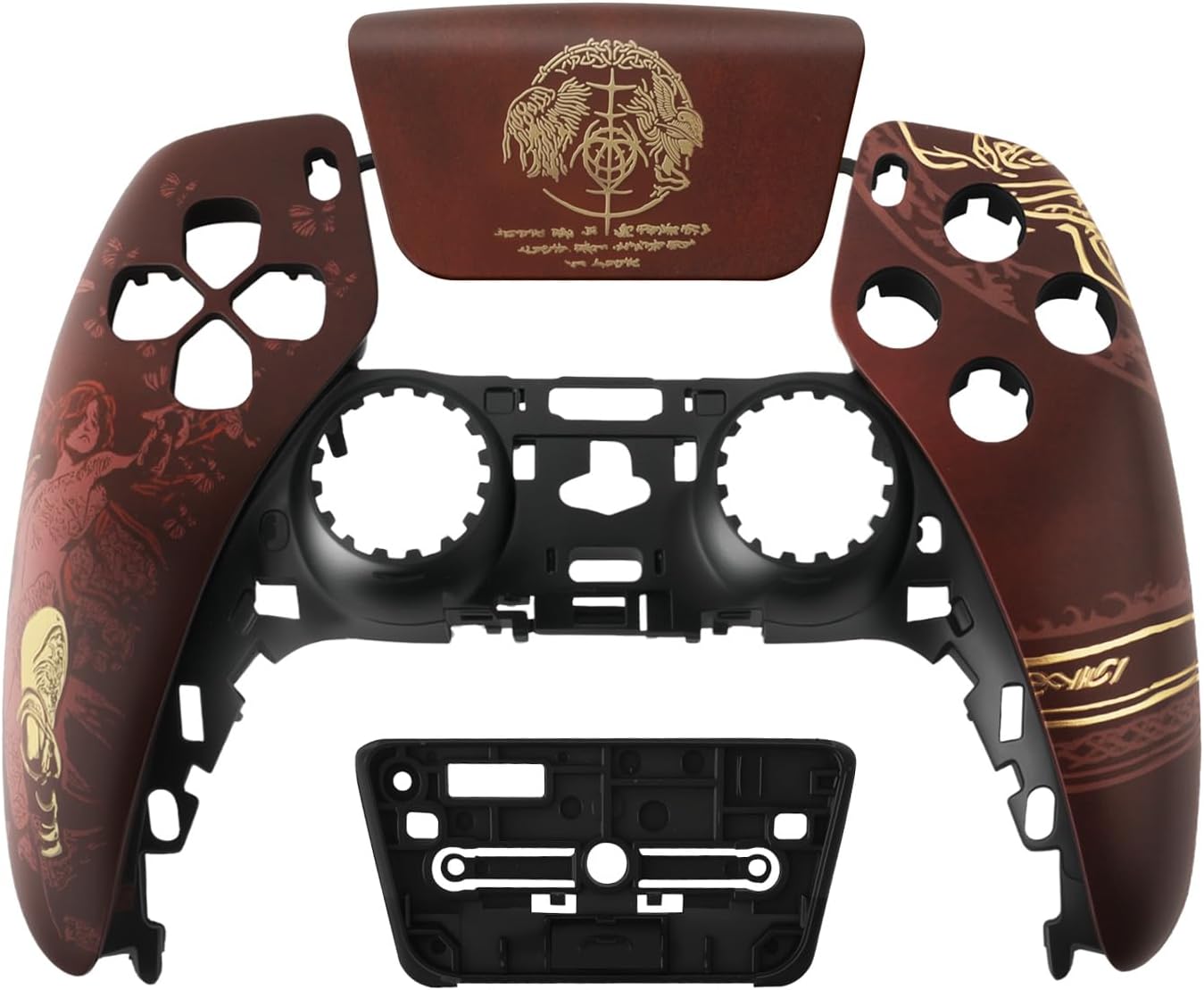 Front Shell with Touchpad for PS5 Controller– Custom EldenR-Inspired Faceplate Accessories Kit Compatible with BDM-010/020 / 030/040 / 050