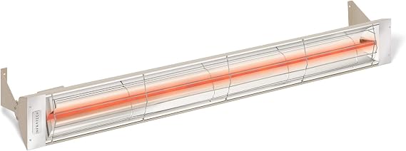 Infratech W-3024 BE Stainless Steel 61.25 Long Single Element Fixture Electric Patio Heater 3000 Watt, 240 Volt, Beige Finish