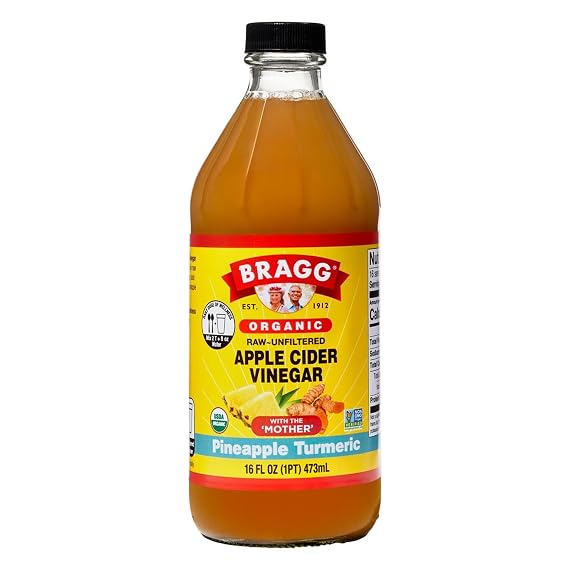 Bragg Organic Pineapple Turmeric Apple Cider Vinegar 16 oz - Raw w/Mother