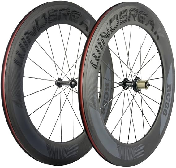 88mm Carbon Clincher Wheelset 700c Road Bike Wheel 23mm Width