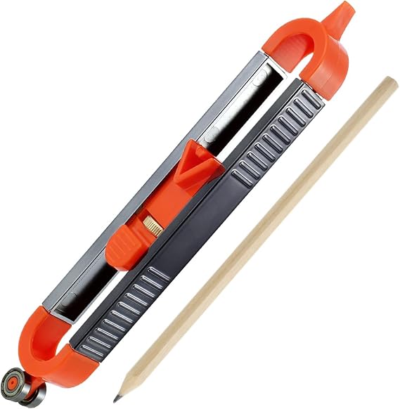 Precise Contour Gauge Adjustable Profile Gauge with Lock and pencil for Woodworking Handyman Construction Copy Irregular Shape Duplicator Outline Measuring(1x Contour Gauge Duplicator 1x Pencil)