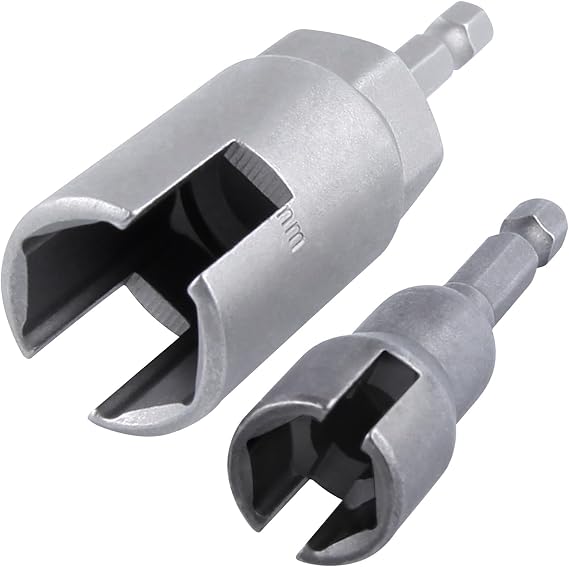 2 Pack Power Wing Nut Driver Set (2 Size 12mm,19mm) Wing Nut Drill Bit Socket Wrench Tool Set with 1/4 Quick Connect Hex Shank for Panel Nuts C Hook Bolts Eye Screws Q-Hanger