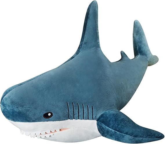 100cm Giant Shark Pillow Stuffed Animals Soft Shark Plush Body Pillow Décor, Perfect Chrismas Stress Relief Gifts for Kids Women