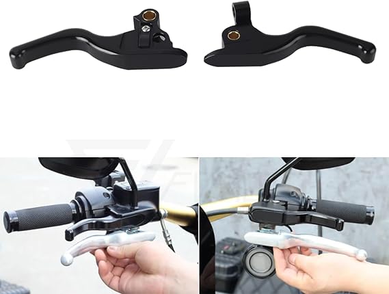 3 Finger 5.9" CNC Shorty Hand Control Lever Kit Brake Clutch Levers Fit for Harley Touring Electra Glide Highway King Ultra Limited 2008-2013, 2021-2024(Black)